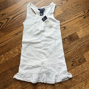 Ralph Lauren White Ruffle Hem Kids Summer Dress
